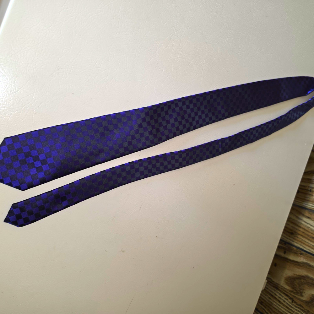 APT.9 Men's Purple/Black Plaid Check Woven Polyester Pointed Tie One Size
